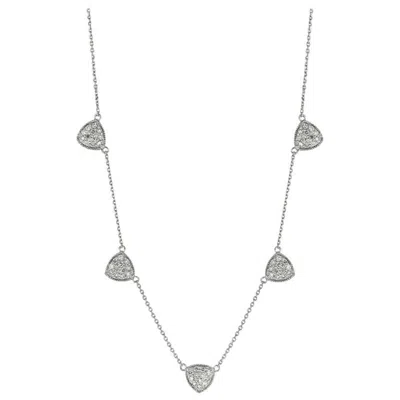 Pre-owned Morris & David 1.06 Carat Natural Diamond Necklace 14 Karat White Gold Chain