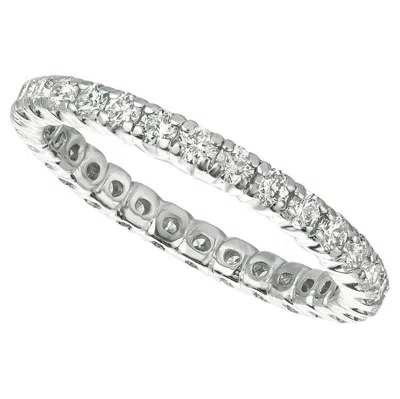 Pre-owned Morris & David 1.11 Carat Natural Diamond Eternity Ring Band G Si 14k White Gold