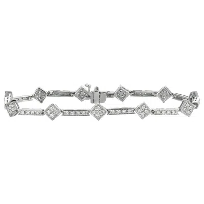 Pre-owned Morris & David 1.15 Carat Natural Diamond Bracelet G Si 14 Karat White Gold