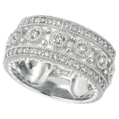 Pre-owned Morris & David 1.15 Carat Natural Diamond Byzantine Band G Si 14k White Gold