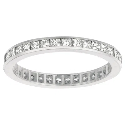 Pre-owned Morris & David 1.16 Carat Natural Diamond Princess Cut Eternity Ring Band G-h Si 14k White Gold