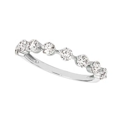 Pre-owned Morris & David 1.25 Carat 7 Stone Natural Diamond Ring Band G Si 14k White Gold