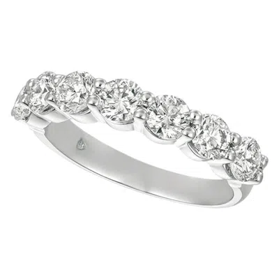 Pre-owned Morris & David 1.25 Carat Natural Diamond 7 Stone Ring G Si 14 Karat White Gold
