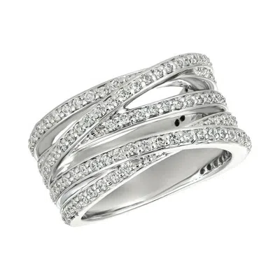 Pre-owned Morris & David 1.25 Carat Natural Diamond Cocktail Ring G Si 14 Karat White Gold