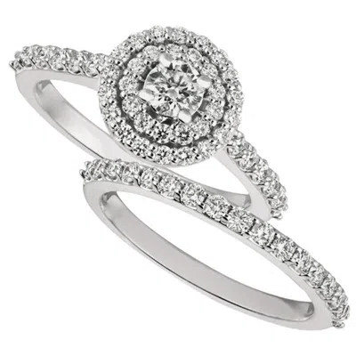 Pre-owned Morris & David 1.25 Carat Natural Diamond Engagement Ring Set G Si 14 Karat White Gold
