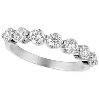 Pre-owned Morris & David 1.25 Carat Natural Diamond Ring G Si 14 Karat White Gold 7 Diamonds