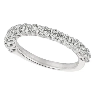 Pre-owned Morris & David 1.35 Carat Natural Diamond Ring Band G Si 14 Karat White Gold 13 Stones