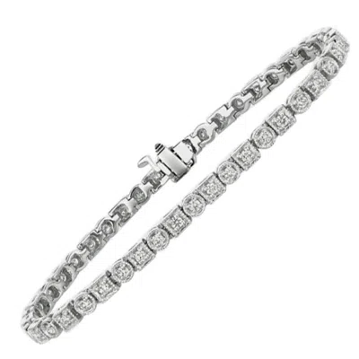 Pre-owned Morris & David 1.40 Carat Natural Diamond Bracelet G Si 14 Karat White Gold