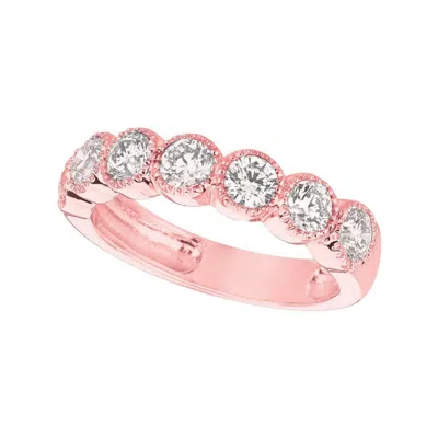 Pre-owned Morris & David 1.40 Carat Natural Diamond Ring G Si 14 Karat Rose Gold In Red