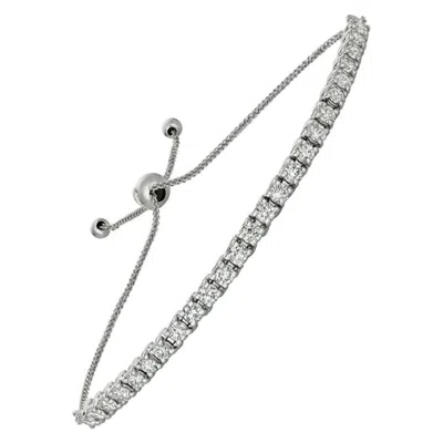 Pre-owned Morris & David 1.50 Carat Diamond Bolo Tennis Bracelet G Si 14k White Gold