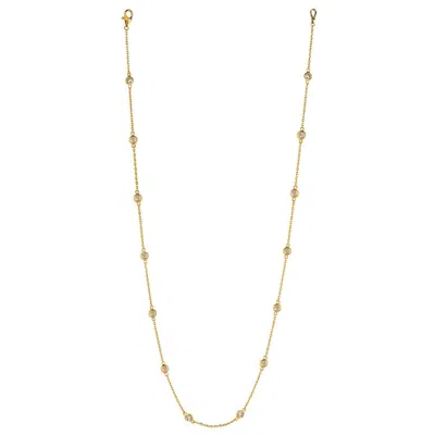 Pre-owned Morris & David 1.50 Carat Diamond By The Yard Necklace G Si 14 Karat Yellow Gold