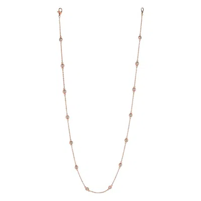Pre-owned Morris & David 1.50 Carat Diamond By The Yard Necklace G Si 14k Rose Gold 14 Stones In Red