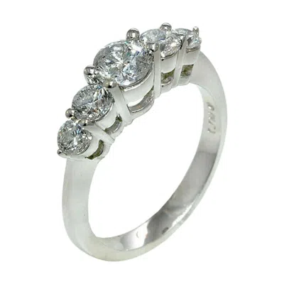 Pre-owned Morris & David 1.50 Carat Natural Diamond 5 Stone Ring Band G Si 14k White Gold