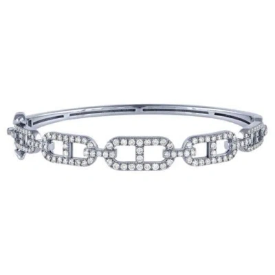 Pre-owned Morris & David 1.50 Carat Natural Diamond Bangle Bracelet G Si 14k White Gold