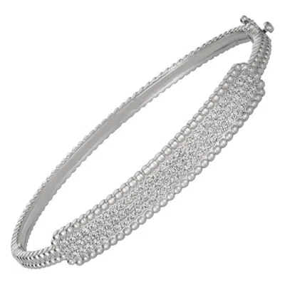 Pre-owned Morris & David 1.50 Carat Natural Diamond Bubble Bangle Bracelet G Si 14 Karat White Gold