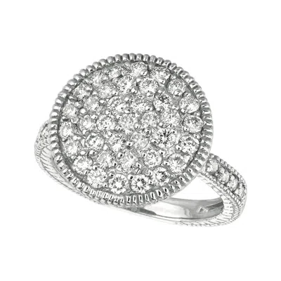 Pre-owned Morris & David 1.50 Carat Natural Diamond Cocktail Cluster Ring G Si 14 Karat White Gold