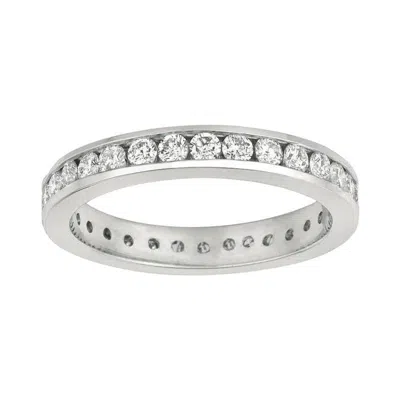 Pre-owned Morris & David 1.50 Carat Natural Diamond Eternity Ring Band 14k White Gold Channel Set