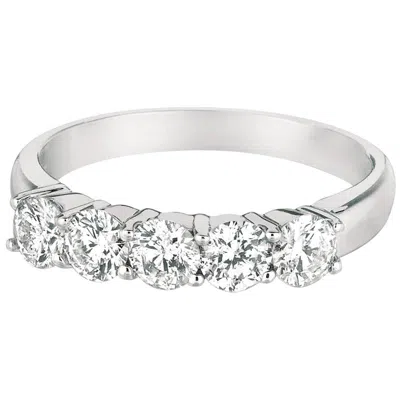 Pre-owned Morris & David 1.50 Carat Natural Diamond Ring G Si 14 Karat White Gold 5 Stones