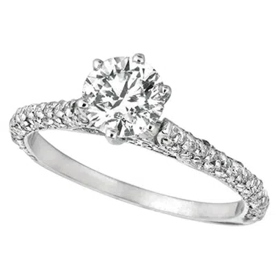 Pre-owned Morris & David 1.55 Carat Natural Diamond Engagement Ring G Si 14 Karat White Gold