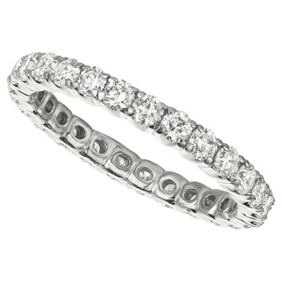 Pre-owned Morris & David 1.55 Carat Natural Diamond Eternity Ring Band G Si 14k White Gold