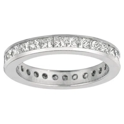 Pre-owned Morris & David 1.56 Carat Natural Diamond Princess Cut Eternity Ring Band G Si 14k White Gold