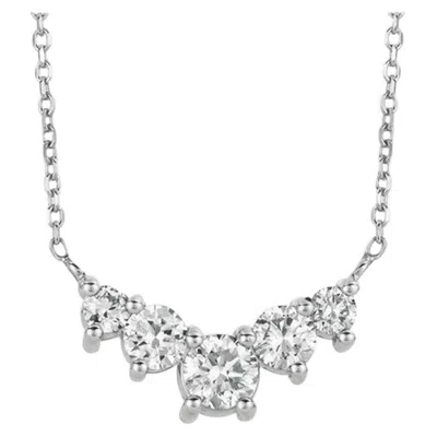 Pre-owned Morris & David 1.60 Carat Natural Diamond Pendant Necklace 14 Karat White Gold G Si Chain