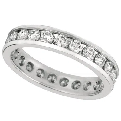 Pre-owned Morris & David 1.65 Carat Natural Diamond Eternity Channel Set Ring Band 14 Karat White Gold