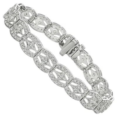 Pre-owned Morris & David 1.75 Carat Natural Diamond Fashion Bracelet G Si 14 Karat White Gold