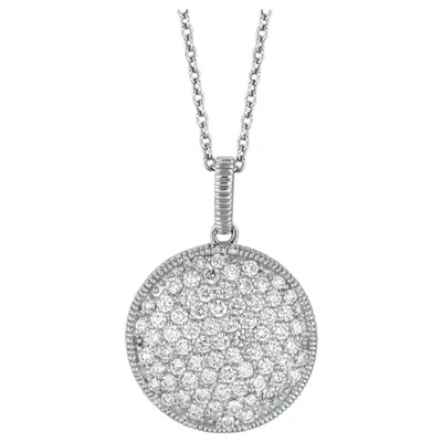 Pre-owned Morris & David 1.80 Carat Natural Diamond Necklace Pendant 14 Karat White Gold G Si