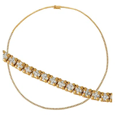 Pre-owned Morris & David 2.00 Carat Diamond Necklace G Si 14 Karat Yellow Gold 140 Diamonds 12 Grams