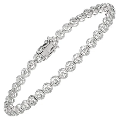 Pre-owned Morris & David 2.00 Carat Natural Diamond Bracelet G Si 14 Karat White Gold