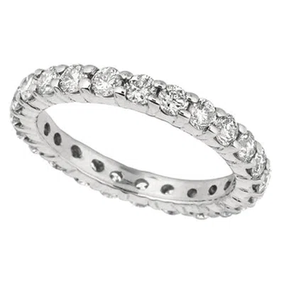 Pre-owned Morris & David 2.00 Carat Natural Diamond Eternity Ring Band 14 Karat White Gold
