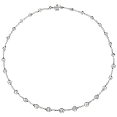 Pre-owned Morris & David 2.00 Carat Natural Diamond Necklace 14 Karat White Gold G Si