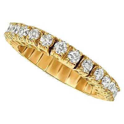 Pre-owned Morris & David 2.00 Carat Natural Diamond Stretchable Eternity Band Ring G Si 14k Yellow Gold