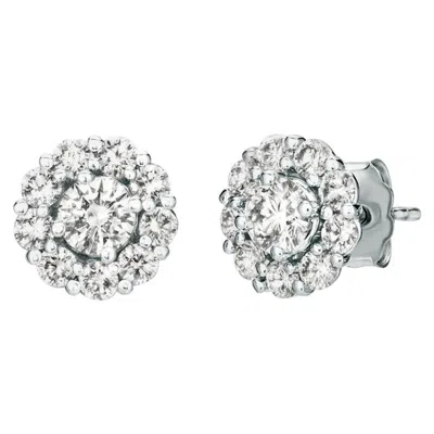 Pre-owned Morris & David 2.00 Carat Natural Diamond Stud And Jacket Earrings G-h Si 14 Karat White Gold