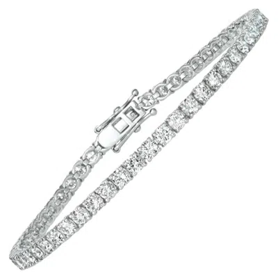 Pre-owned Morris & David 2.00 Carat Natural Diamond Tennis Bracelet G Si 14 Karat White Gold 84 Stones