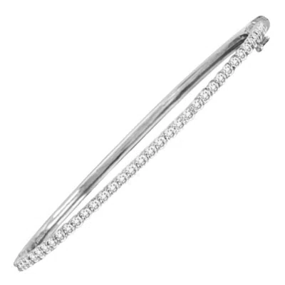 Pre-owned Morris & David 2.05 Carat Natural Diamond Bangle Bracelet G Si 14 Karat White Gold 41 Stones