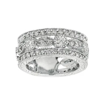 Pre-owned Morris & David 2.08 Carat Natural Diamond Eternity Band G Si 14k White Gold