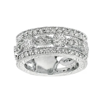 Pre-owned Morris & David 2.08 Carat Natural Diamond Eternity Band G Si 14k White Gold