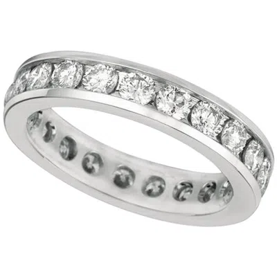 Pre-owned Morris & David 2.25 Carat Natural Diamond Eternity Channel Set Ring Band 14 Karat White Gold