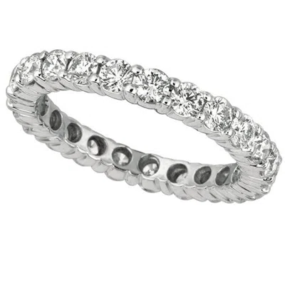 Pre-owned Morris & David 2.30 Carat Natural Diamond Eternity Band Ring G Si 14 Karat White Gold 23 Stones