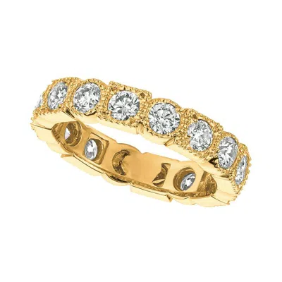 Pre-owned Morris & David 2.30 Carat Natural Diamond Eternity Ring Band G Si 14k Yellow Gold