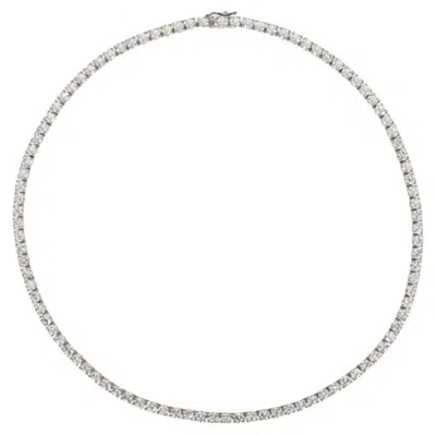 Pre-owned Morris & David 24.00 Carat Natural Diamond Tennis Necklace G Si 14k White Gold