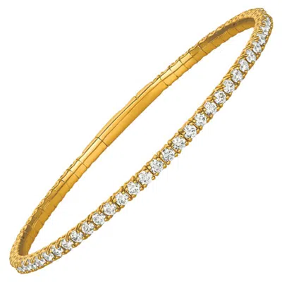Pre-owned Morris & David 3.00 Carat Natural Diamond Flexible Tennis Bracelet G Si 14 Karat Yellow Gold