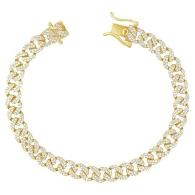 Pre-owned Morris & David 3.00 Carat Natural Diamond Miami Cuban Link Bracelet G Si 14k White Gold
