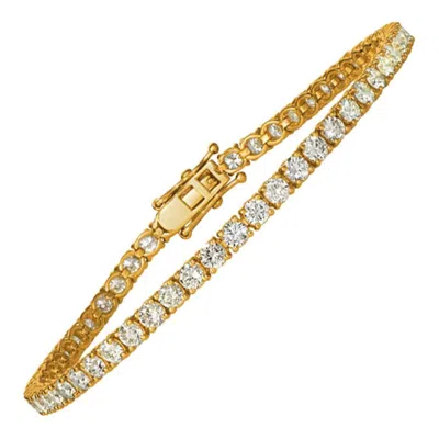 Pre-owned Morris & David 3.00 Carat Natural Diamond Tennis Bracelet G Si 14 Karat Yellow Gold