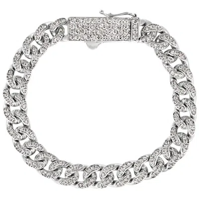 Pre-owned Morris & David 3.05 Carat Natural Diamond Miami Cuban Bracelet G Si 14 Karat White Gold