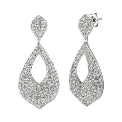 Pre-owned Morris & David 3.11 Carat Natural Diamond Drop Earrings G Si 14k White Gold