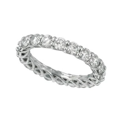 Pre-owned Morris & David 3.50 Carat Natural Diamond Eternity Band Ring Lucida Style 14k White Gold