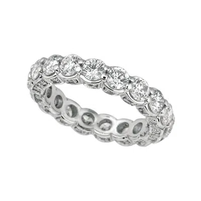 Pre-owned Morris & David 3.75 Carat Natural Diamond Eternity Ring Band G Si 18 Karat White Gold